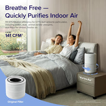 Air Purifier for Home Allergies Pets Hair in Bedroom, Covers up to 1095 Ft² by 45W High Torque Motor, 3-In-1 Filter with HEPA Sleep Mode, Remove Dust Smoke Pollutants Odor, Core300-P, White