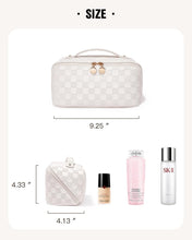 Travel Makeup Bag,Large Capacity Cosmetic Bags for Women,Waterproof Portable Pouch Open Flat Toiletry Bag Make up Organizer with Divider and Handle