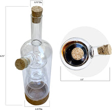 Glass Olive Oil and Vinegar Dispenser, a Beautiful Addition to Any Kitchen and Dinnerware Set with Cork Base.