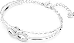 Infinity Twist Jewelry Collection, Bracelets & Necklaces, Rhodium & Rose Gold Tone Finish, Clear Crystals
