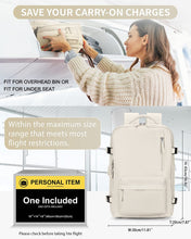 Carry on Backpack for Women, Airline Approved Large Travel Backpack Flight Approved, Waterproof 17 Inch Laptop Backpack Business Work Backpacks Bag Men Beige Mochila De Viaje