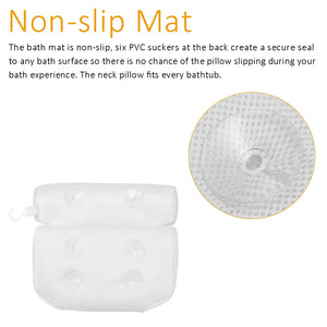 Waterproof SPA Soft Headrest Bathtub Pillow W/ Suction Cups