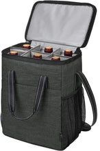 6 Bottle Wine Gift Carrier - Insulated & Padded Wine Carrying Cooler Tote Bag with Handle and Adjustable Shoulder Strap for Travel or Picnic, IDEAL Wine Lover Gift, Black